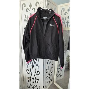 Dua Lipa Radical Optimism Windbker Jacket Blck Pink Crop Track Jacket Med NWOT